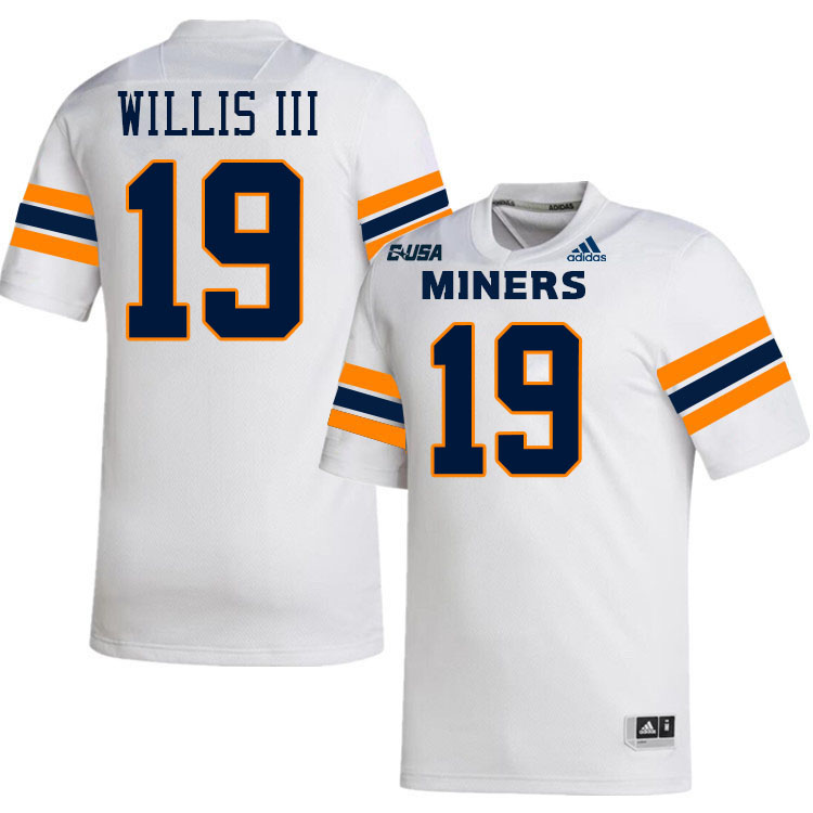 #19 Eric Willis III UTEP Jersey,UTEP Miners College Football Jersey,Uniforms-White